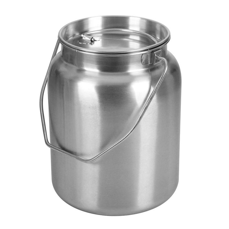 Lindy's Stainless Steel Seamless 2-Gallon Milk Jug, Milk Can, Milk Pail, Anti-Leak Liquid Storage Container with Tight Lid and Long Swivel Handle - Image 1